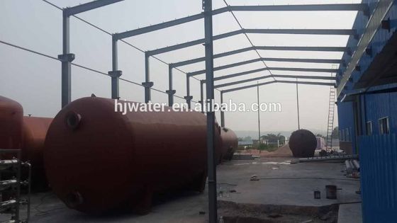 A23 Aangepaste zandfilter horizontale koolstofstalen epoxy geverfde tank met pneumatische vlinderklep of elektrische vlinderklep