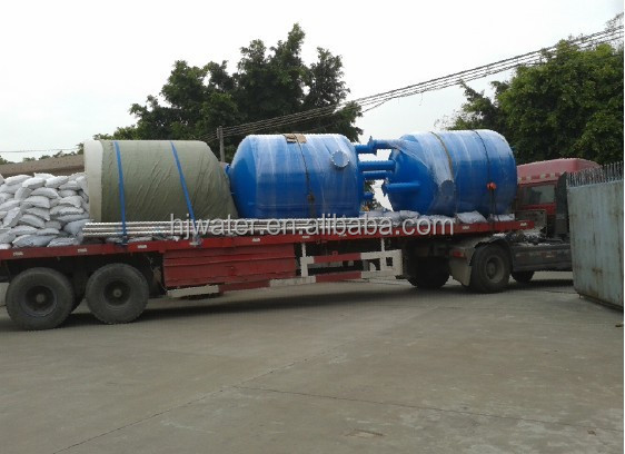 A23 Aangepaste zandfilter horizontale koolstofstalen epoxy geverfde tank met pneumatische vlinderklep of elektrische vlinderklep 12